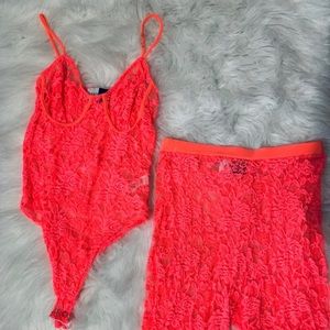 Two piece matching lace set